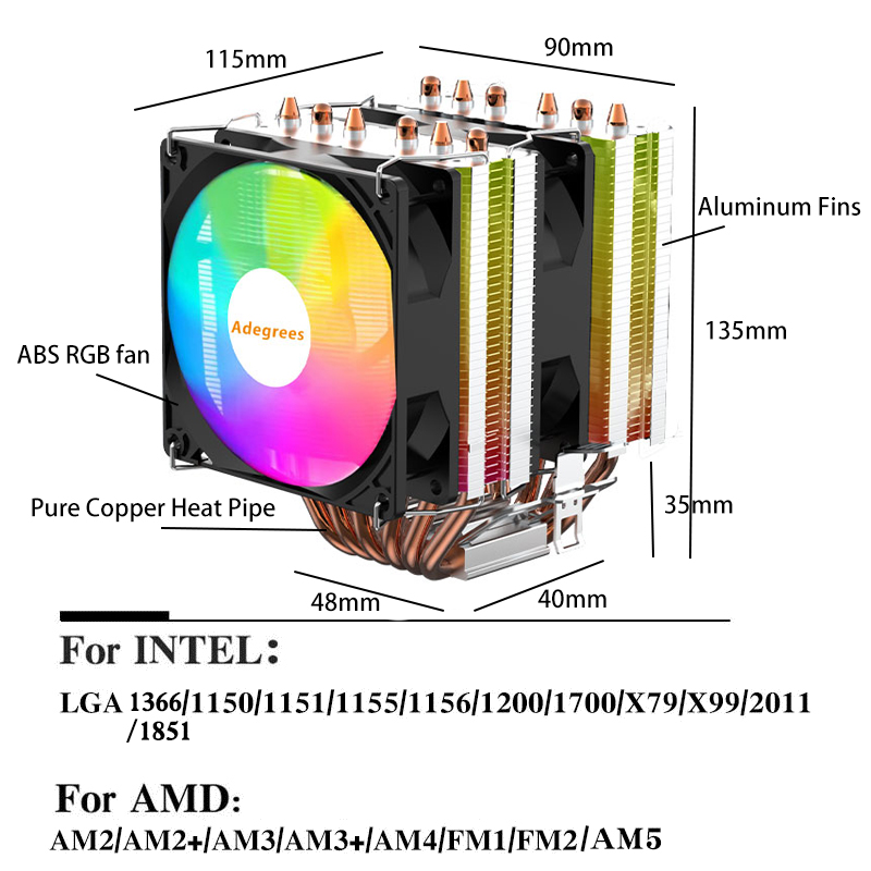 Enfriador de CPU Refrigerado p - Air Cooler Cpu reseña y precio