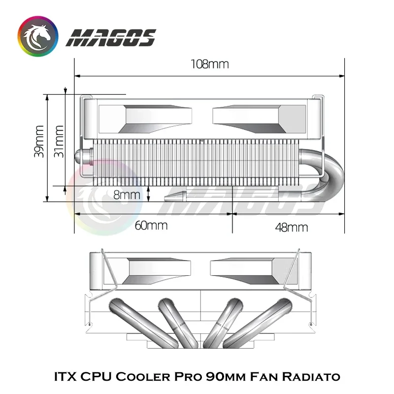 ITX-enfriador de CPU Pro, vent - Cpu Heatsink reseña y precio