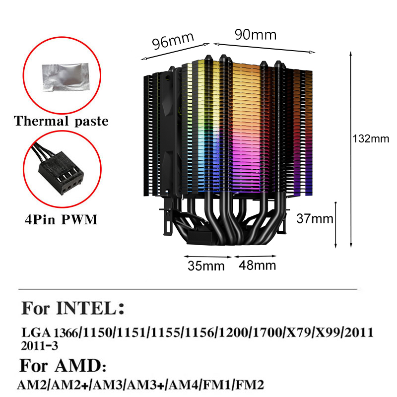 Ventilador RGB silencioso para - Air Cooler Cpu reseña y precio