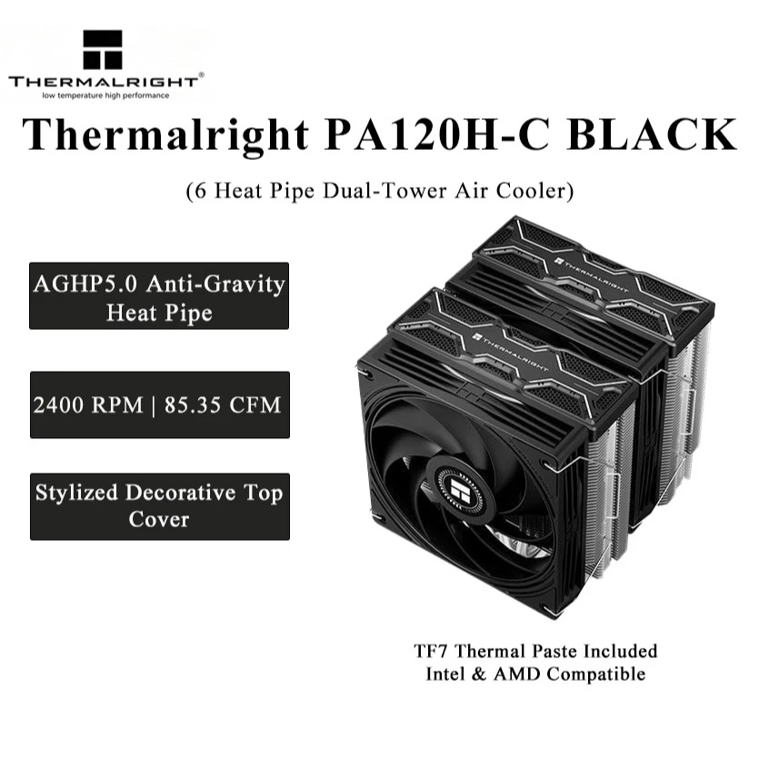 Thermalright PA120H‑C BLACK En - Air Cooler Cpu reseña y precio